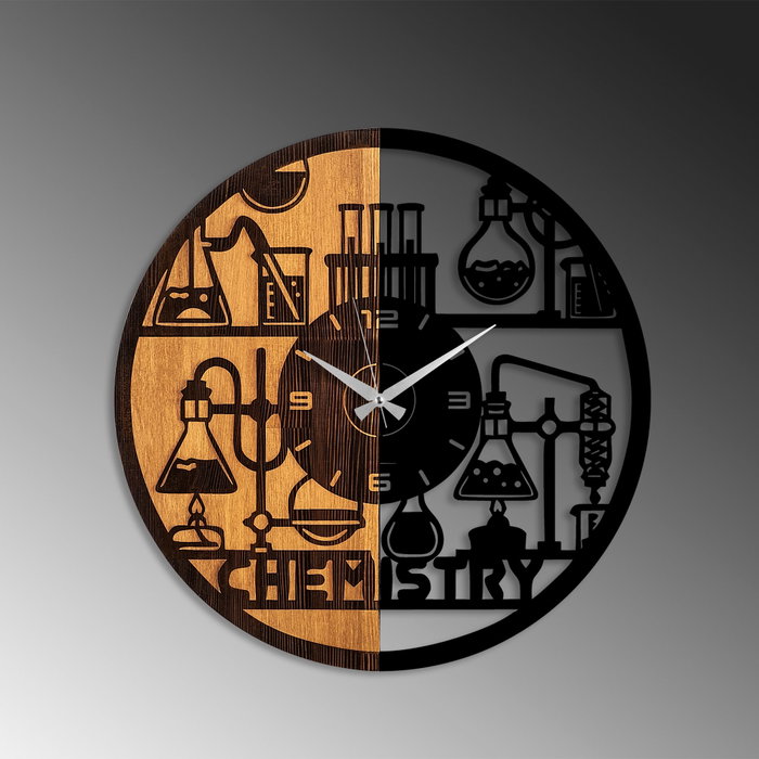 Wallity Reloj de Pared Decorativo de Madera Nogal y Negro Wallity Reloj de Pared Decorativo de Madera Nogal y Negro